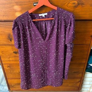 Fun2fun plus 2x purple short sleeve blouse